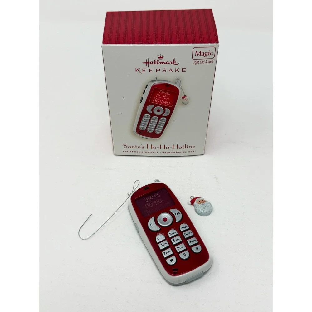 Hallmark Keepsake 2007 Santa's Ho Ho Hotline Magic Light Sound Ornament Box